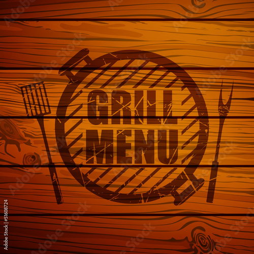 Fototapeta Vector Illustration of a Grill Menu Design Template