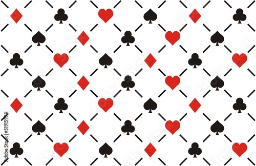 Fototapeta clubs , diamonds , hearts and spades seamless pattern