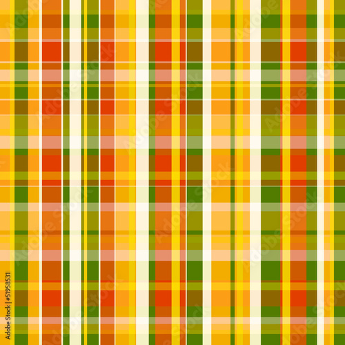 Yellow, orange and green plaid pattern
