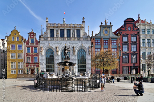 Lacobel Neptune Fountain in Gdansk