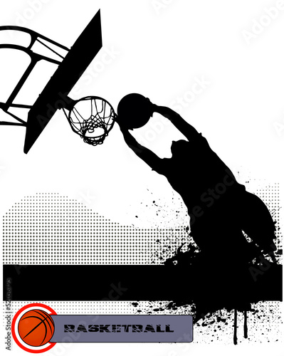 Fototapeta basketball match on grunge background