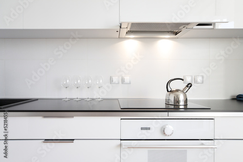 Lacobel modern kitchen interior