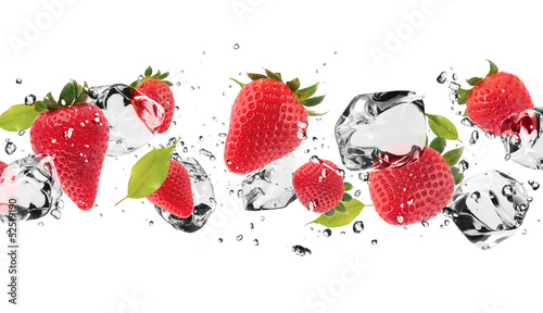 Ice fruit on white background © Jag_cz