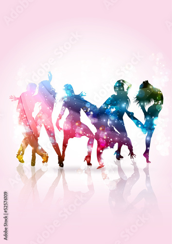 Fototapeta Persone giovani che ballano ad un party