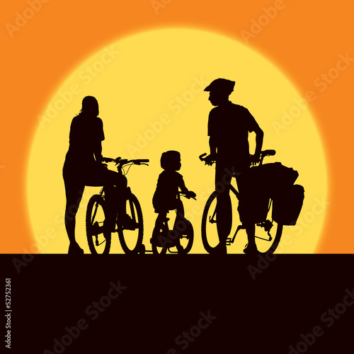 Fototapeta Cycling family