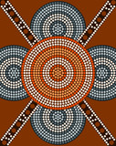 A illustration based on aboriginal style of dot painting depicti