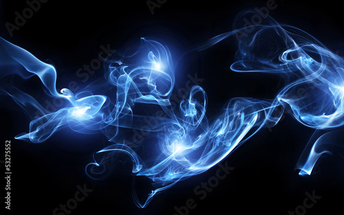 Fototapeta Blue smoke with lights