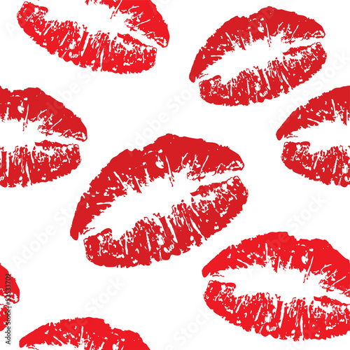 Fototapeta red kiss print pattern