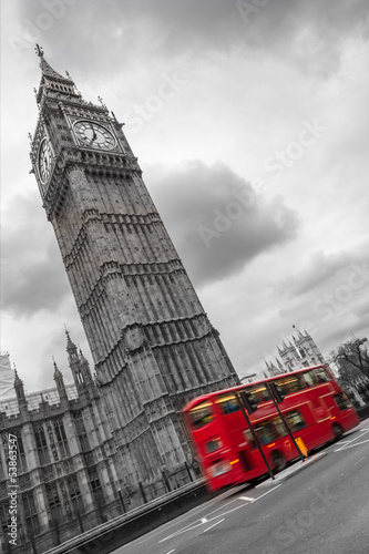 Fototapeta Big Ben e autobus a due piani, Londra