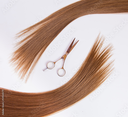 Lacobel hairdressers scissors and lock of hair