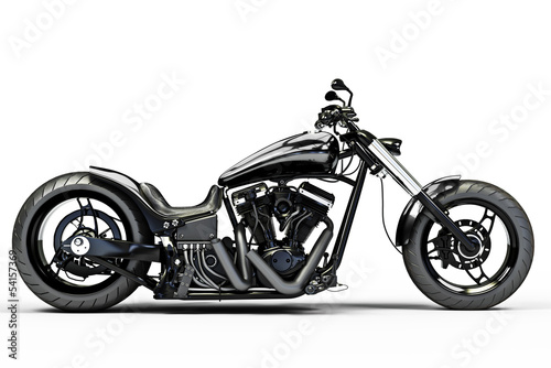 widok-z-boku-niestandardowy-czarny-motocykl-na-bialym-tle
