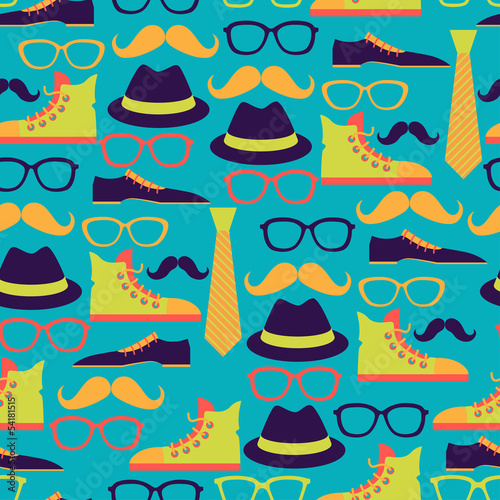 Lacobel Hipster style seamless pattern.