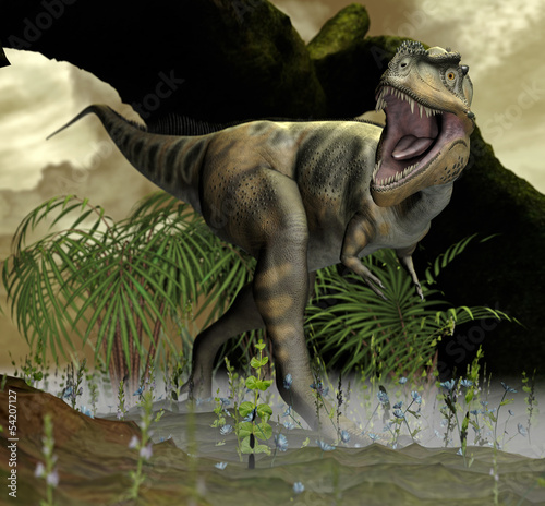 dinozaur-w-pradawnym-krajobrazie