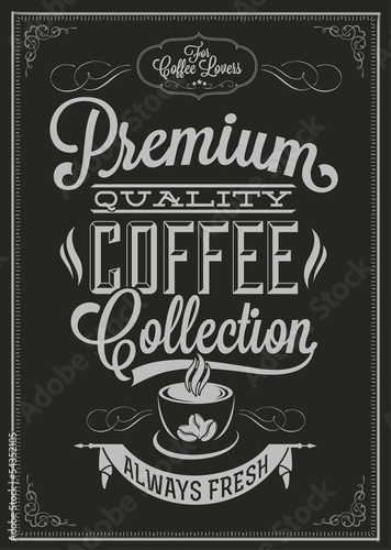 Zdjęcia Coffee Typography Background On Chalkboard