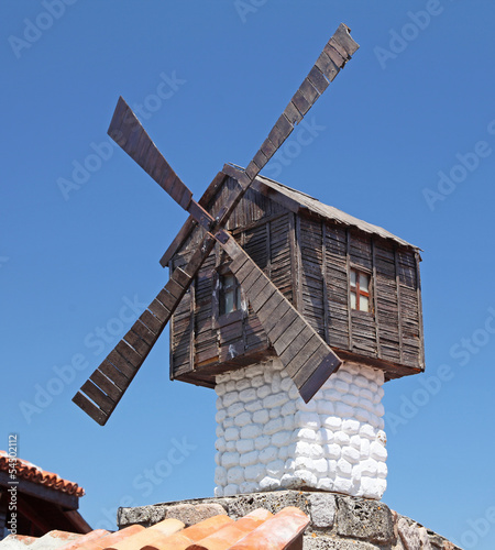 Fototapeta Small windmill in Sozopol, Bulgaria