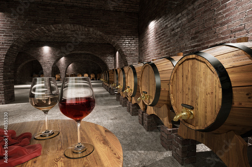 Fototapeta Ancient wine cellar
