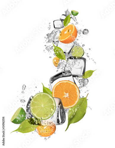 lodowe-pomarancze-i-wapno-na-bialym-tle
