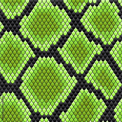 Fototapeta Green seamless pattern of reptile skin
