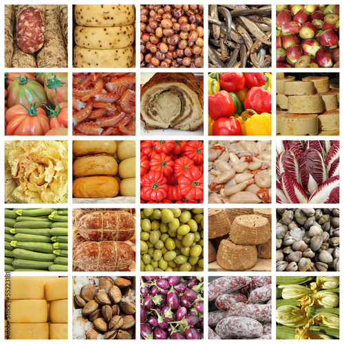 Fototapeta italian food market collage