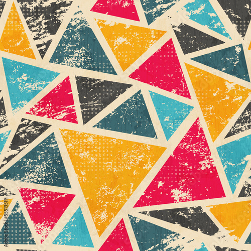 Lacobel grunge colored triangle seamless pattern