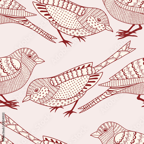 Fototapeta Seamless pattern with birds