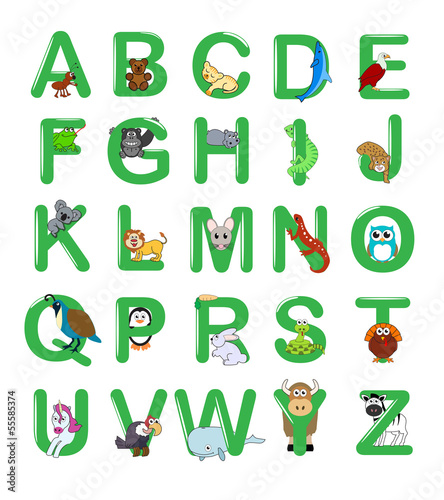Fototapeta Alphabet with animals