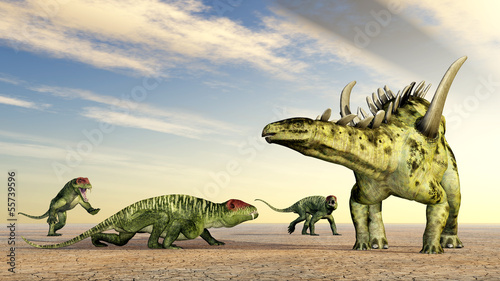 Fototapeta Doliosauriscus und Gigantspinosaurus