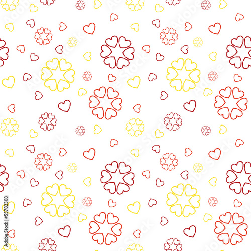  The heart and flowers background