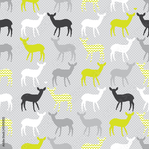  Vector seamless pattern with colorful deers
