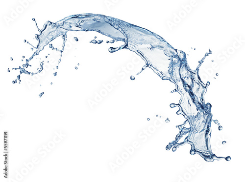 Lacobel blue water splash isolated