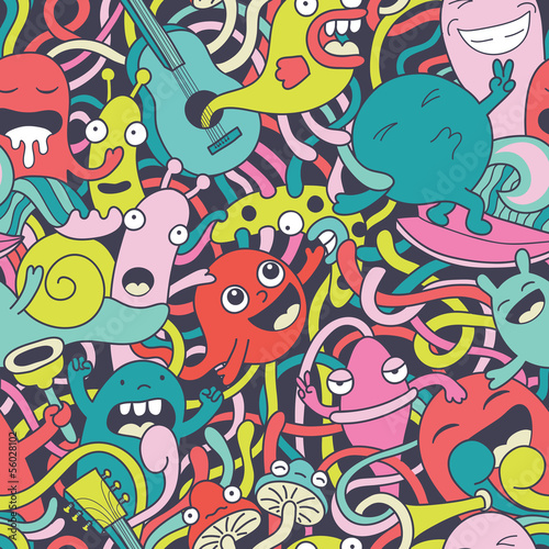 Lacobel Funny monsters seamless pattern