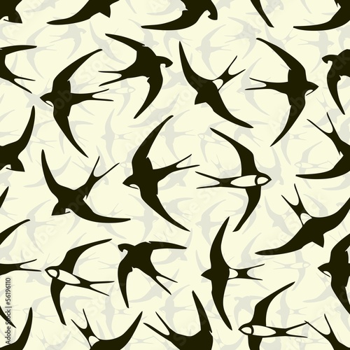 Fototapeta Swallow seamless pattern, background.