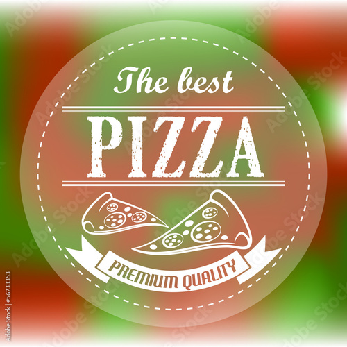 Fototapeta red and green abstract pizza label