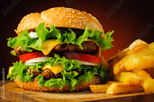 Fototapeta Hamburger closeup detail