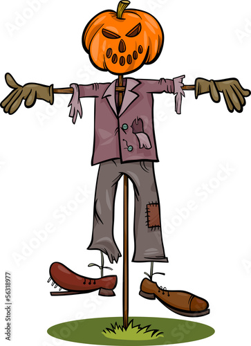 Fototapeta halloween scarecrow cartoon illustration