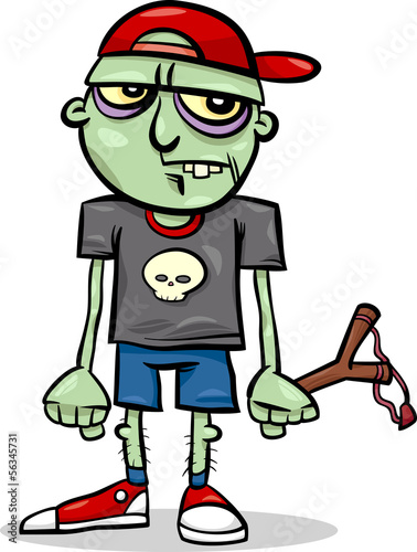  halloween zombie kid cartoon illustration