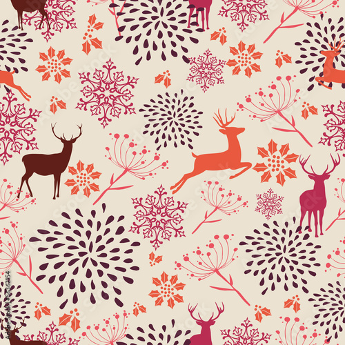 Lacobel Vintage Christmas elements seamless pattern background. EPS10 fi