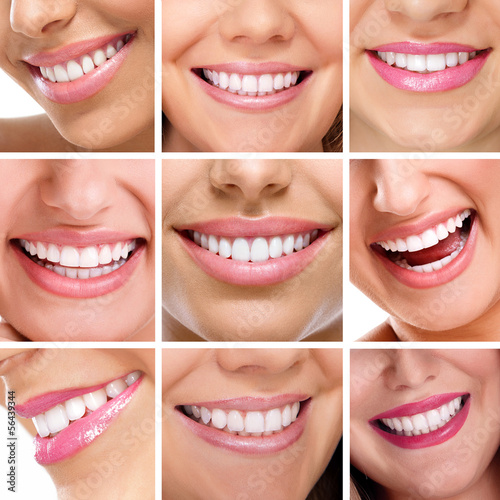 Fototapeta teeth collage of people smiles