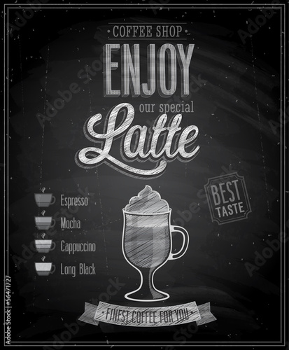 vintage-latte-poster-chalkboard-ilustracji-wektorowych