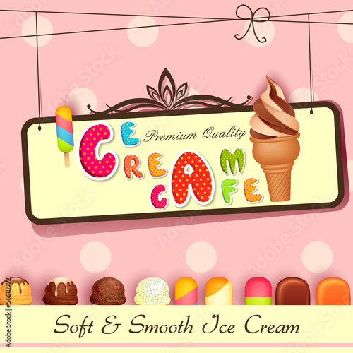 Fototapeta vector illustration of Ice cream Poster design