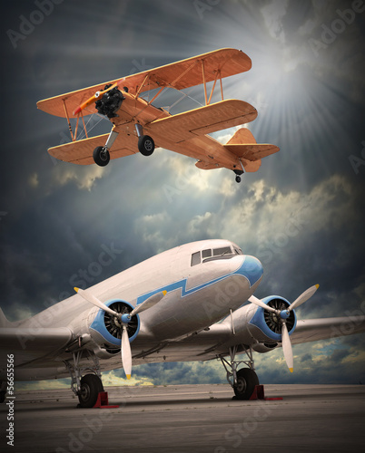 obraz-w-stylu-retro-samolotu-transport