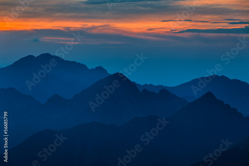 Sunset over the Fagaras Mountains, Southern Carpathians © porojnicu