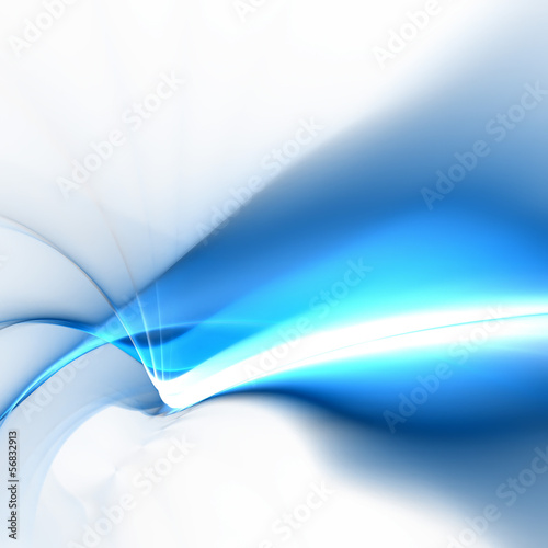 Blue Glowing Fractal Abstract