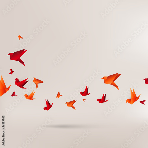 origami-papierowy-ptak-na-abstrakcjonistycznym-tle