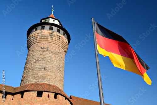 Fototapeta German Flag at Kaiserberg