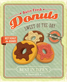 Vintage donuts poster with label