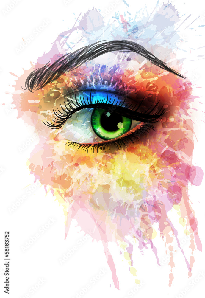 auge-aus-bunten-spritzer