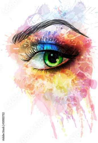  Eye made of colorful splashes
