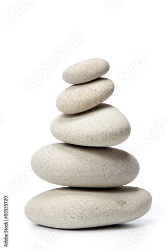 pile of stones isolated on white background