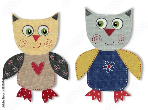 Lacobel Owls cut out of felt and wool